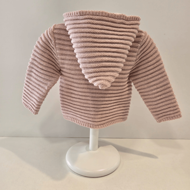 Chaquetón rosa Punto cachemir Val Paz Rodríguez invierno