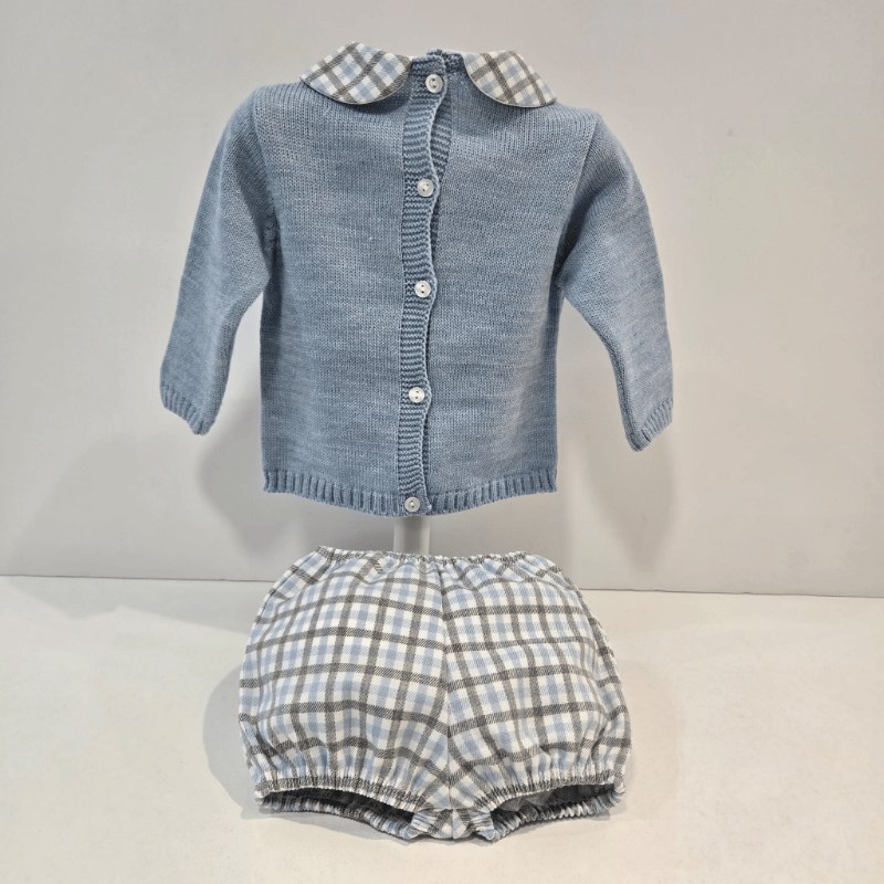Conjunto azul niño jersey oso pantalón corto Juliana invierno
