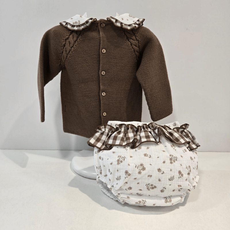Conjunto niña chocolate jersey braga Pangasa invierno
