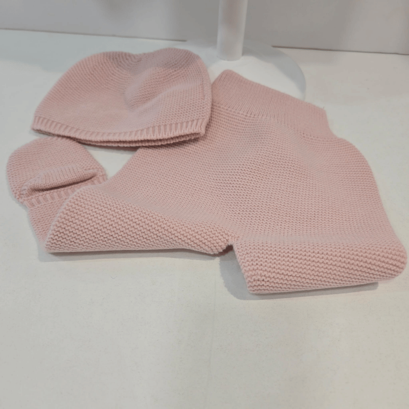Conjunto rosa jersey polaina y gorro pajaritos Pangasa invierno