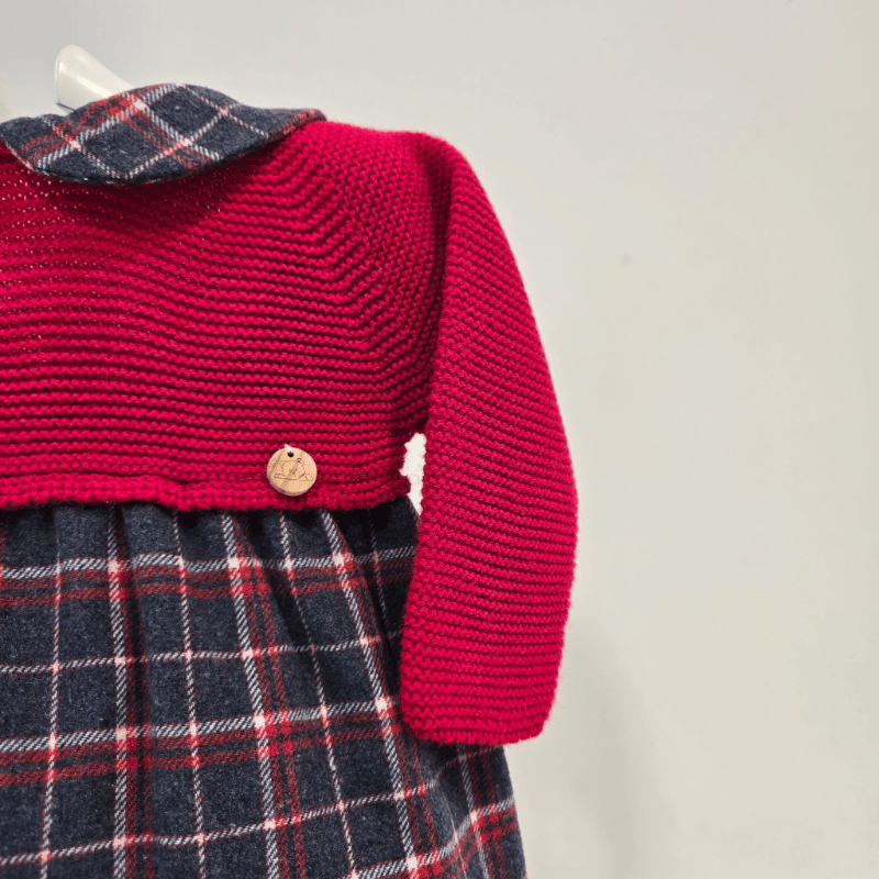 Pelele colección especial Navidad rojo y cuadro Pangasa invierno