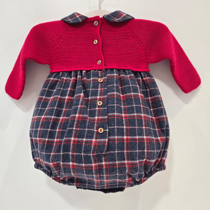 Pelele colección especial Navidad rojo y cuadro Pangasa invierno
