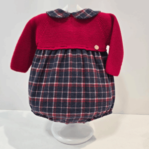 Pelele colección especial Navidad rojo y cuadro Pangasa invierno