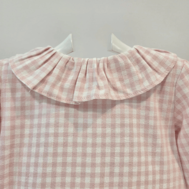 Pelele cuadro vichy rosa Pangasa otoño invierno - Imagen 4