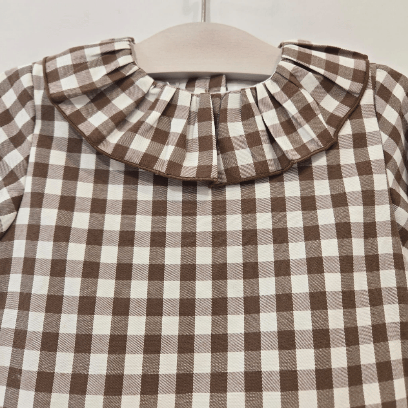 Pelele cuadros colección chocolate Pangasa invierno - Imagen 4