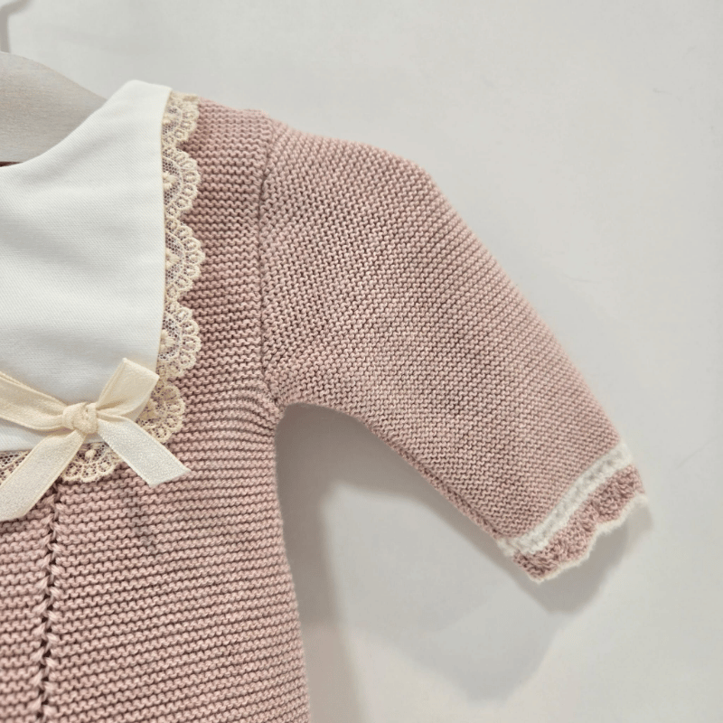 Pelele rosa punto algodón cachemir Lua Paz Rodríguez invierno