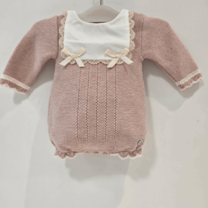 Pelele rosa punto algodón cachemir Lua Paz Rodríguez invierno