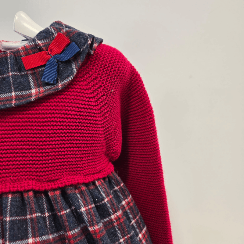Vestido colección Navidad rojo cuadros Pangasa invierno