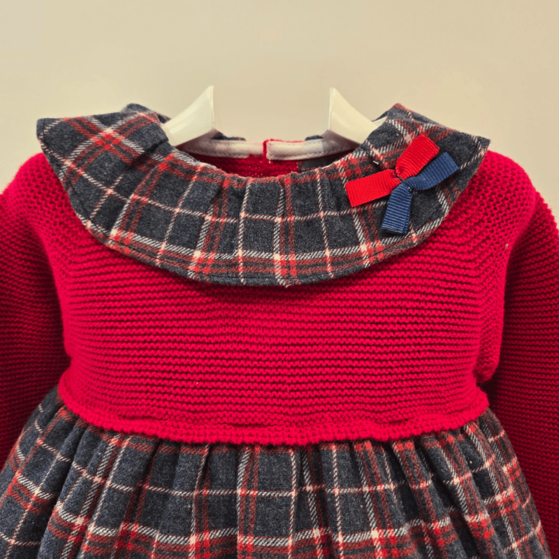 Vestido colección Navidad rojo cuadros Pangasa invierno