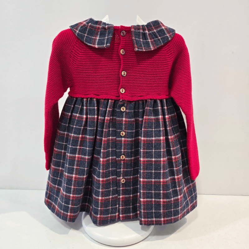 Vestido colección Navidad rojo cuadros Pangasa invierno