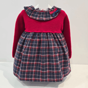 Vestido colección Navidad rojo cuadros Pangasa invierno