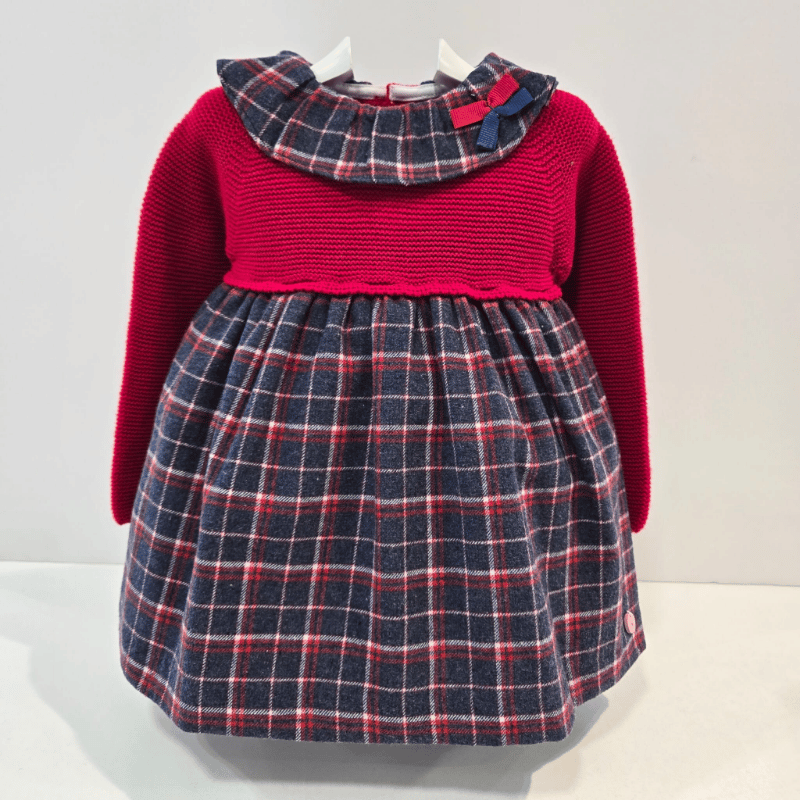 Vestido colección Navidad rojo cuadros Pangasa invierno