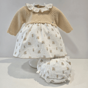 Vestido punto tela amarillo tiza Mel Paz Rodríguez invierno