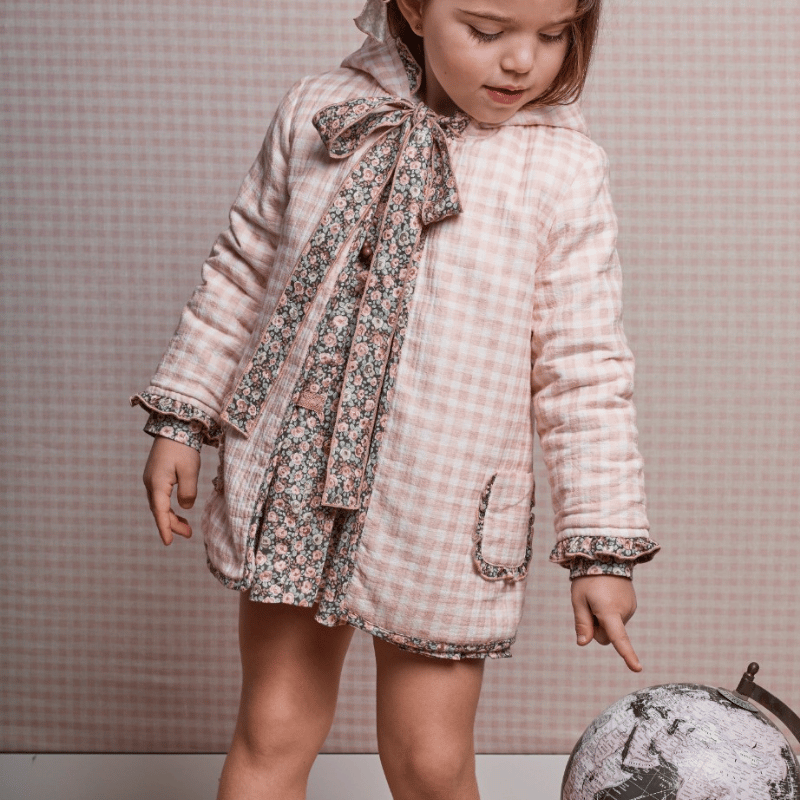 Abrigo Vichy flores reversible La Tata La Martinica invierno 26/27