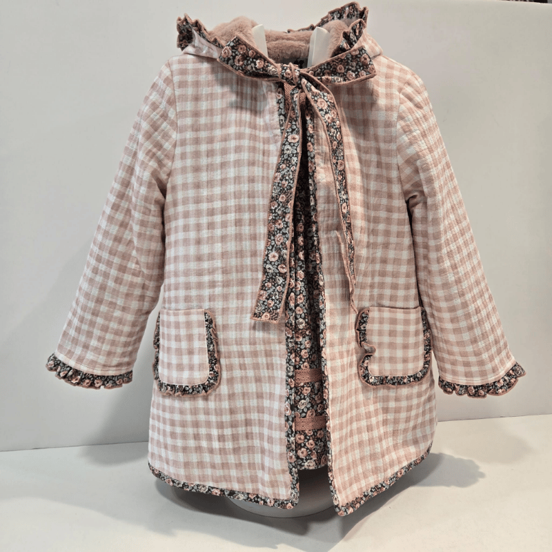 Abrigo Vichy flores reversible La Tata La Martinica invierno 26/27