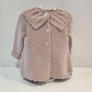 Abrigo punto rosa palo algodón cachemir Esencial Paz invierno