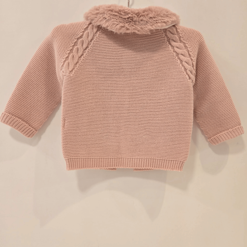 Chaquetón de punto rosa Trenza Pangasa invierno - Imagen 2