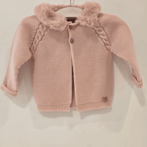 Chaquetón de punto rosa Trenza Pangasa invierno