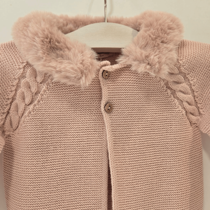 Chaquetón de punto rosa Trenza Pangasa invierno - Imagen 4