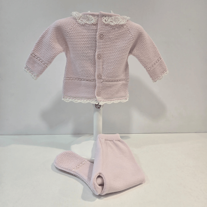 Conjunto jubón polaina Fogar rosa/crudo P. Rodríguez invierno