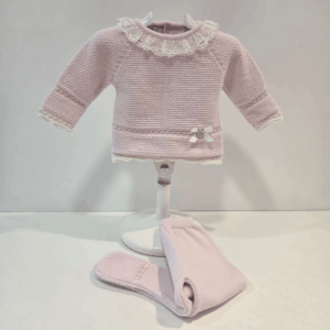 Conjunto jubón polaina Fogar rosa/crudo P. Rodríguez invierno