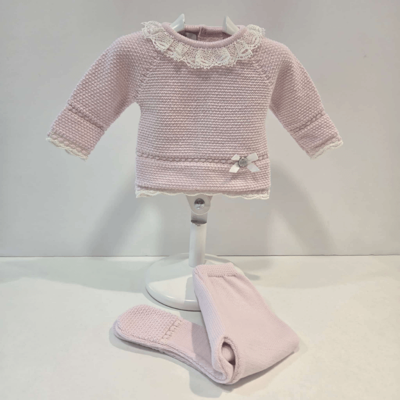 Conjunto jubón polaina Fogar rosa/crudo P. Rodríguez invierno