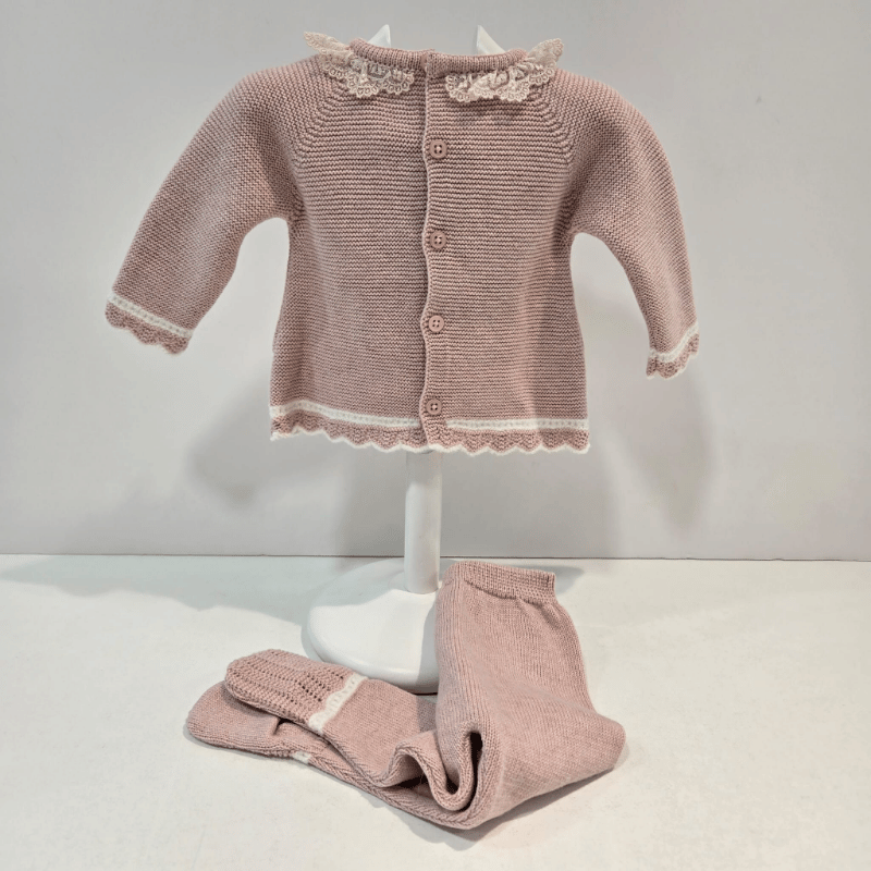 Conjunto jubón polaina Lua rosa palo Paz Rodríguez invierno