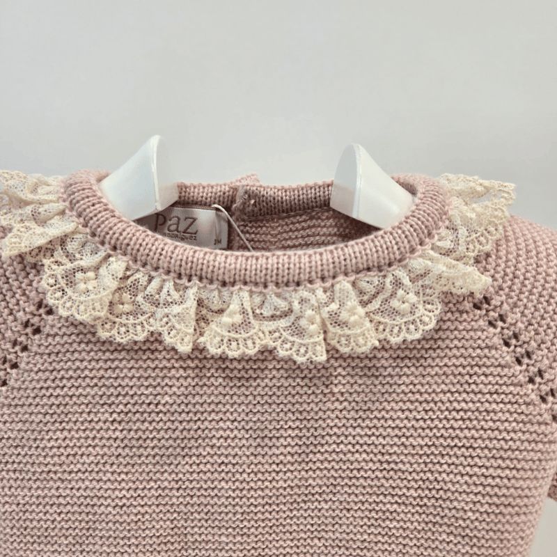 Conjunto jubón polaina Lua rosa palo Paz Rodríguez invierno - Imagen 4