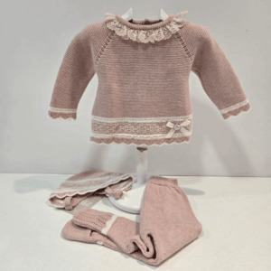 Conjunto jubón polaina Lua rosa palo Paz Rodríguez invierno