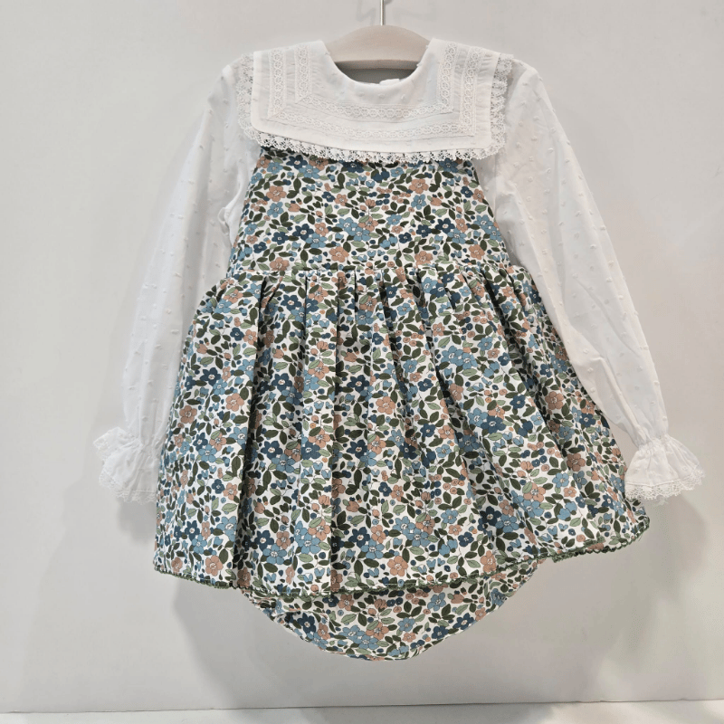Conjunto ranita flores blusa plumety Olivo La Martinica invierno 27 - Imagen 3