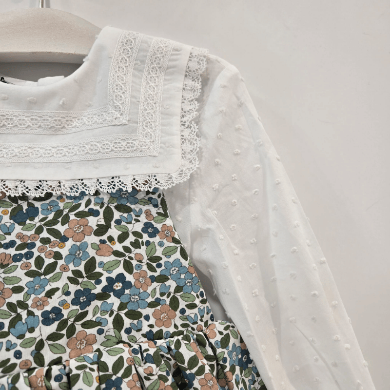 Conjunto ranita flores blusa plumety Olivo La Martinica invierno 27