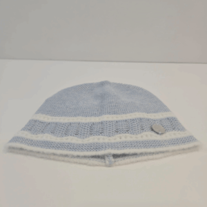Gorro azul tiza/crudo algodón cachemir Paz Rodríguez invierno