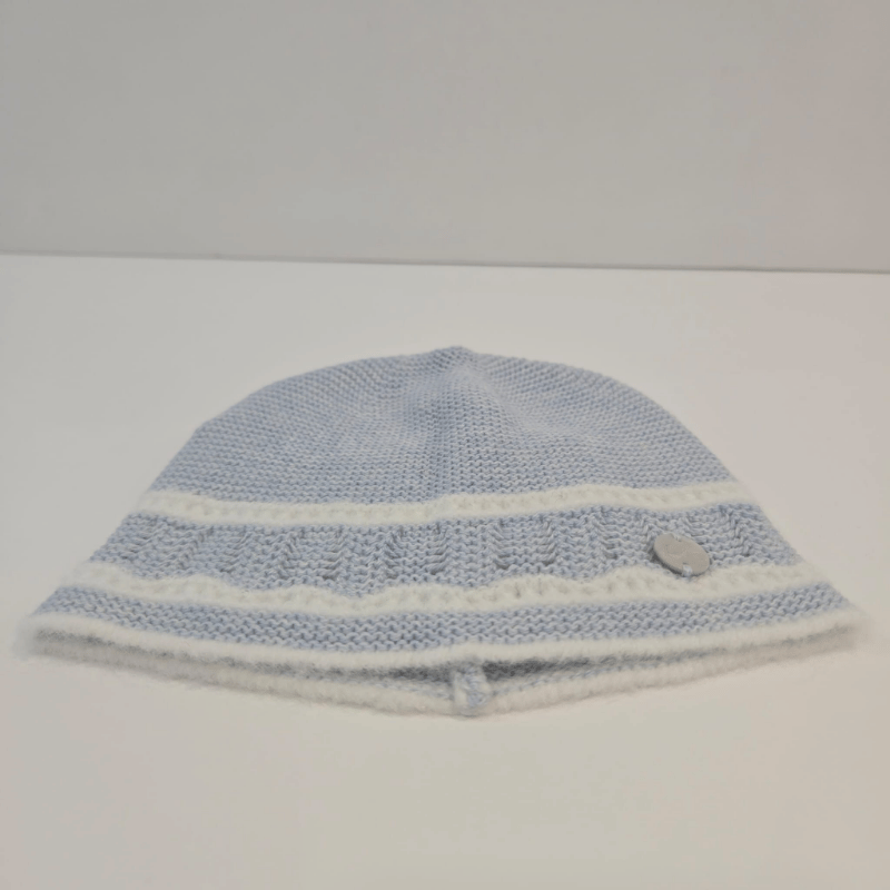 Gorro azul tiza/crudo algodón cachemir Paz Rodríguez invierno