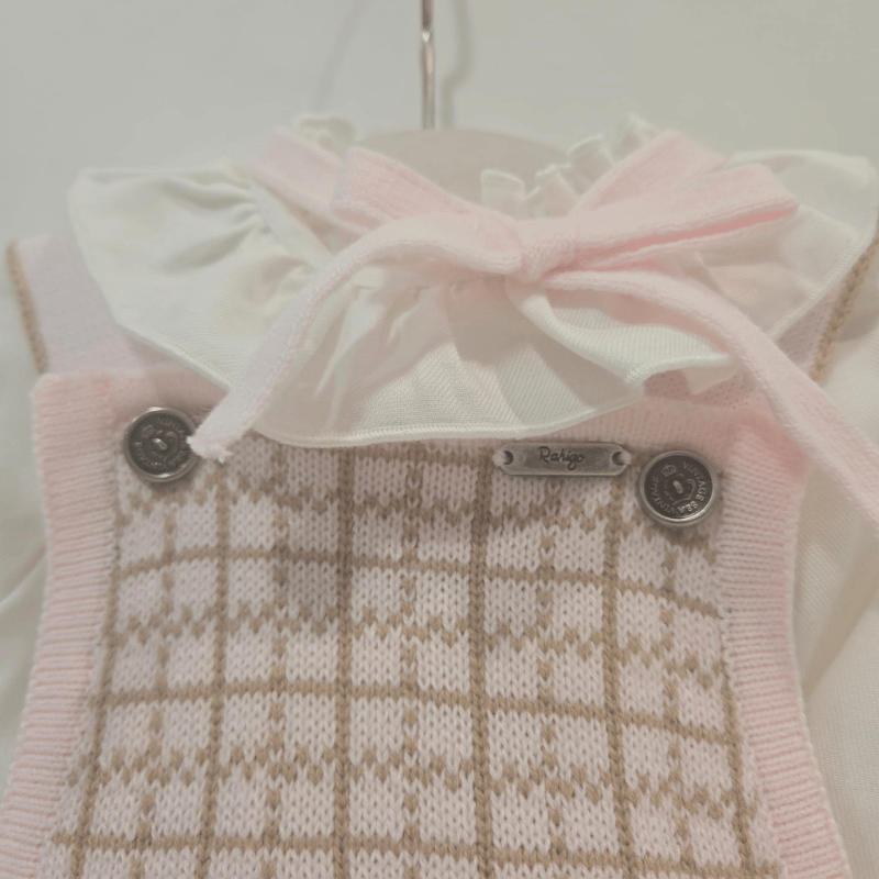 Ranita blusa y chaqueta rosa bebé con camel Rahigo invierno
