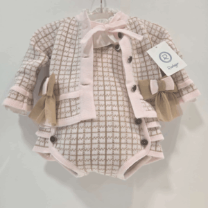 Ranita blusa y chaqueta rosa bebé con camel Rahigo invierno