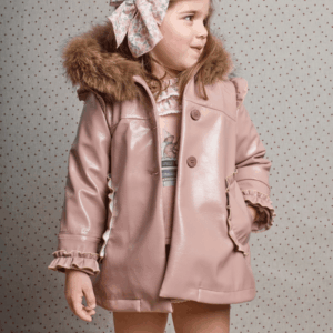 Parka charol rosa canesú pelo natural La Martinica invierno 26/27