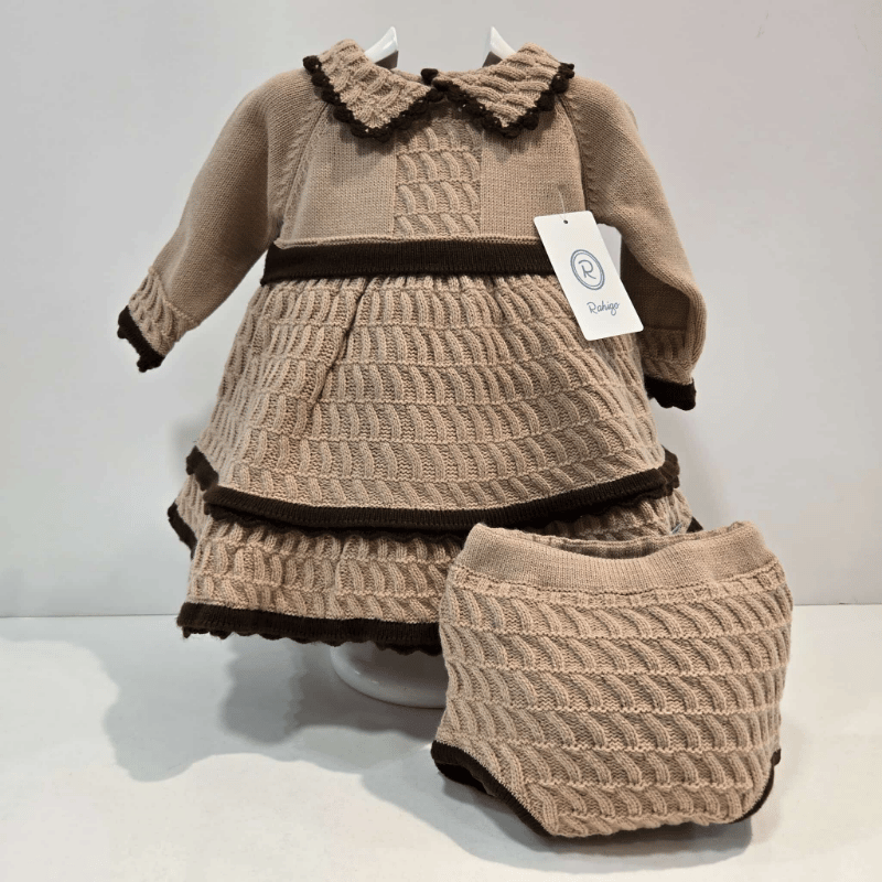 Vestido con braga color caña y marrón Rahigo otoño invierno
