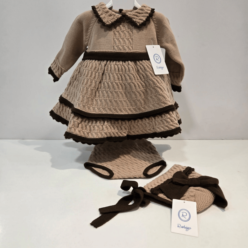 Vestido con braga color caña y marrón Rahigo otoño invierno