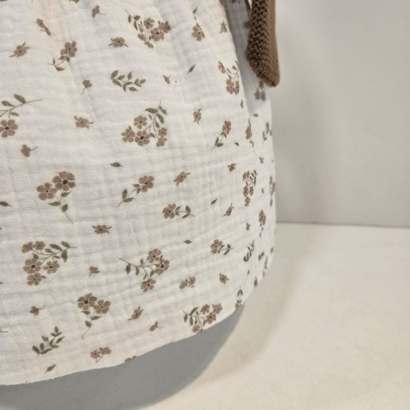 Vestido cuerpo punto Chocolate tela estampada Pangasa invierno