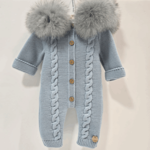 Buzo azul trenzados pelo natural Pangasa otoño invierno