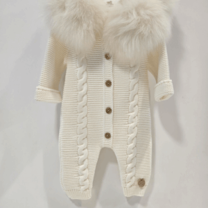Buzo beige trenzados pelo natural Pangasa otoño invierno